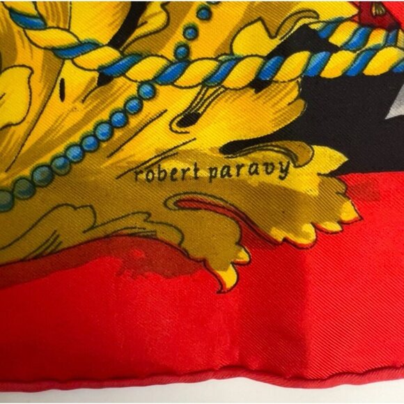 D'Argenlieu Paris silk scarf vibrant design birds butterflies Floral Vintage - Picture 3 of 9